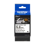 Brother original HSe-211E - 5,2 mm krympeflextape i sort p&aring; hvid