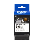 Brother original HSe-221E - 9 mm krympeflextape i sort p&aring; hvid