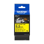 Brother original HSe-611E - 5,2 mm krympeflextape i sort p&aring; gul