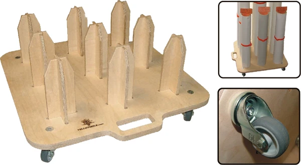 Twister 3" Rullestativ - Vertikalt Materialerullestativ til 9 Ruller Twister 3" rullestativ