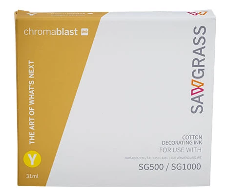 Sawgrass Chromablast UHD Yellow 31ml - Sublimationstryk på Bomuld - Til SG500 og SG1000 Sawgrass chromablast UHD - Yellow - 31ml til SG500 og SG1000