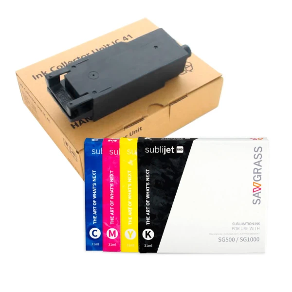 Sawgrass SubliJet UHD blækset til SG500/SG1000 | Komplet farve Sawgrass SubliJet UHD - Sæt + Waste tanke- 31ml til SG500 og SG1000
