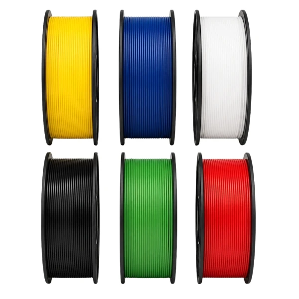 SKILPRO - ABS Filament pakke - Hvid, sort, mørkeblå, rød, grøn og gul - 6 x 1 kg SKILPRO - ABS Filament pakke - Hvid, sort, mørkeblå, rød, grøn og gul - 6 x 1 kg