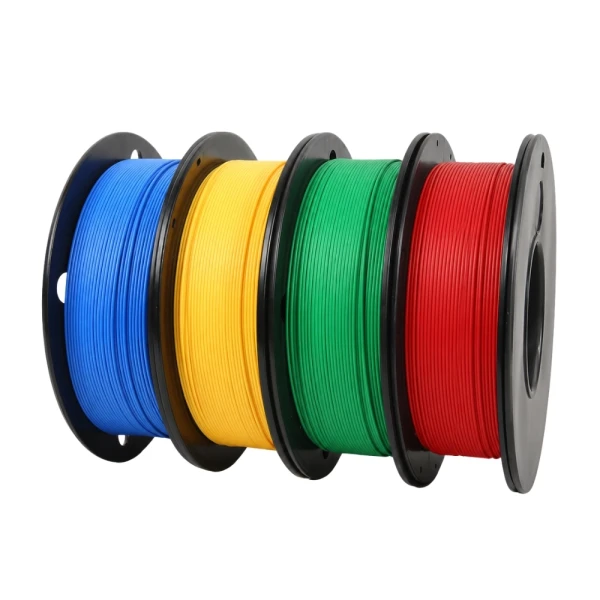 SKILPRO - Flexible PLA++ Filament pakke - Rød, gul, mørkeblå og grøn - 4 x 1 kg SKILPRO - Flexible PLA++ Filament pakke - Rød, gul, mørkeblå og grøn - 4 x 1 kg