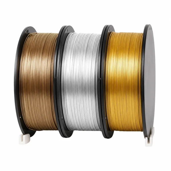 SKILPRO - Silky PLA++ Filament pakke - S&oslash;lv, bronze og guld - 3 x 1 kg