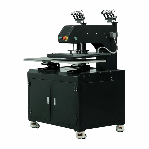 Dobbeltstation Elektrisk Automatisk Varmepresse med Laserpositionering Skilpro Dobbeltstation Elektrisk Automatisk Varmepresse 40x60 cm med Laserpositionering