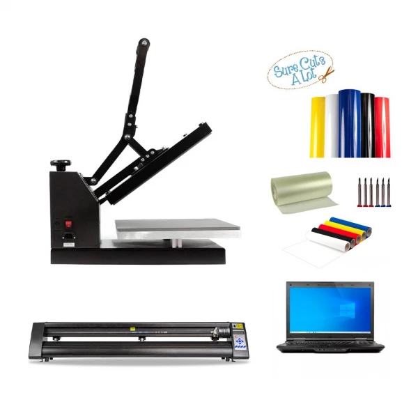 Skiltepakke med Redsail RS1360C og Varmepresser – Komplet Løsning til Din Tekstilforretning Skiltepakke med Redsail RS1360C, Standard varmepresser og Computer