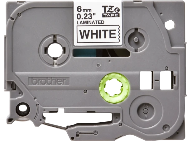 Brother original TZe211 tape – sort på hvid, 6 mm bred Brother original TZe211 tape – sort på hvid, 6 mm bred