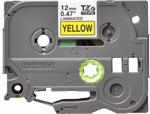Brother original TZe631 tape &ndash; sort p&aring; gul, 12 mm bred